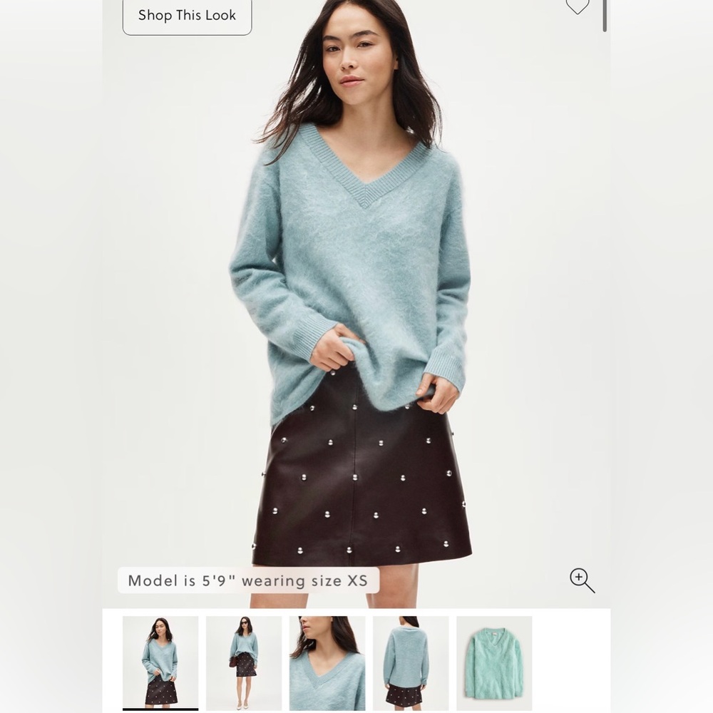J. Crew V-Neck Relaxed Brushed Cashmere Sweater